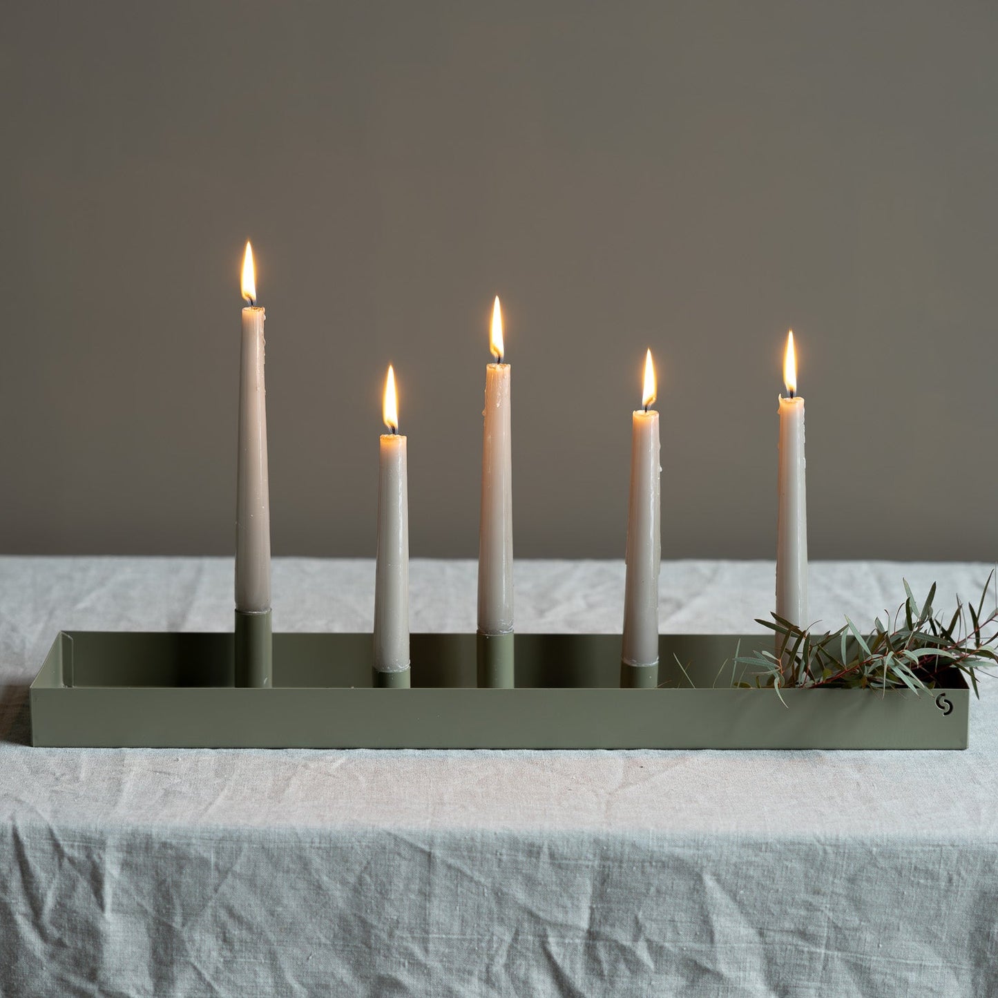 Large Green Candlestick with magnetic candle holders