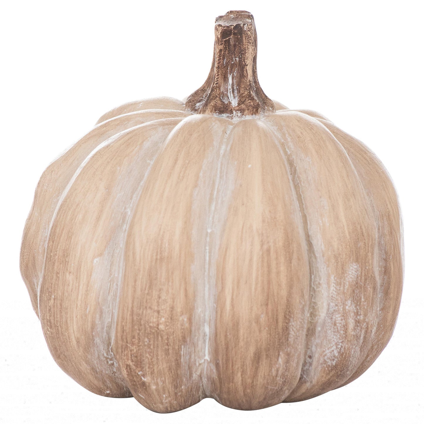Set Of Three Carved Wood Effect Pumpkins