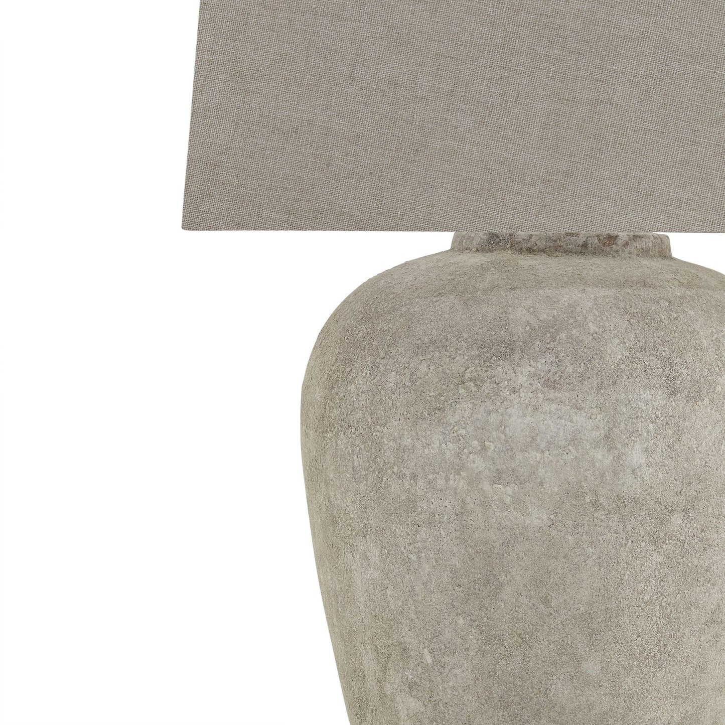 Aged Stone Tall Table Lamp With Linen Shade