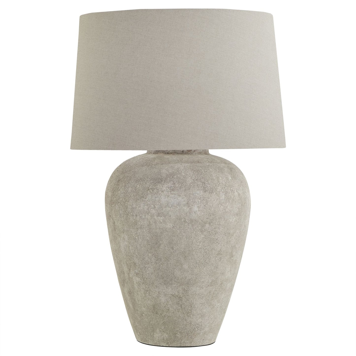 Aged Stone Tall Table Lamp With Linen Shade