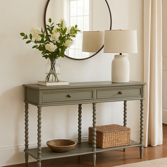The Camden Collection Large Two Drawer Console Table