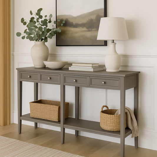 The Serene Collection Four Drawer Console Table