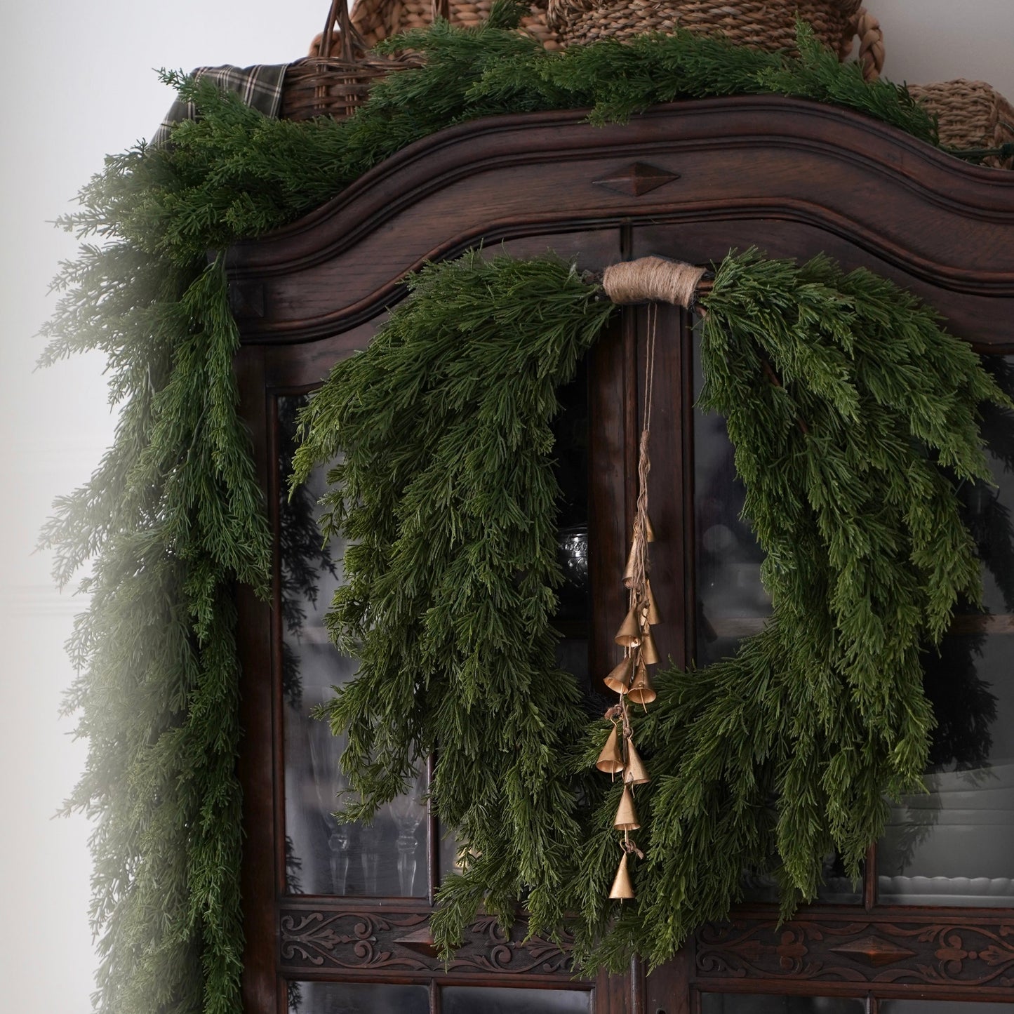 Real Touch Cedar Cypress Heart Shaped Rope Wreath