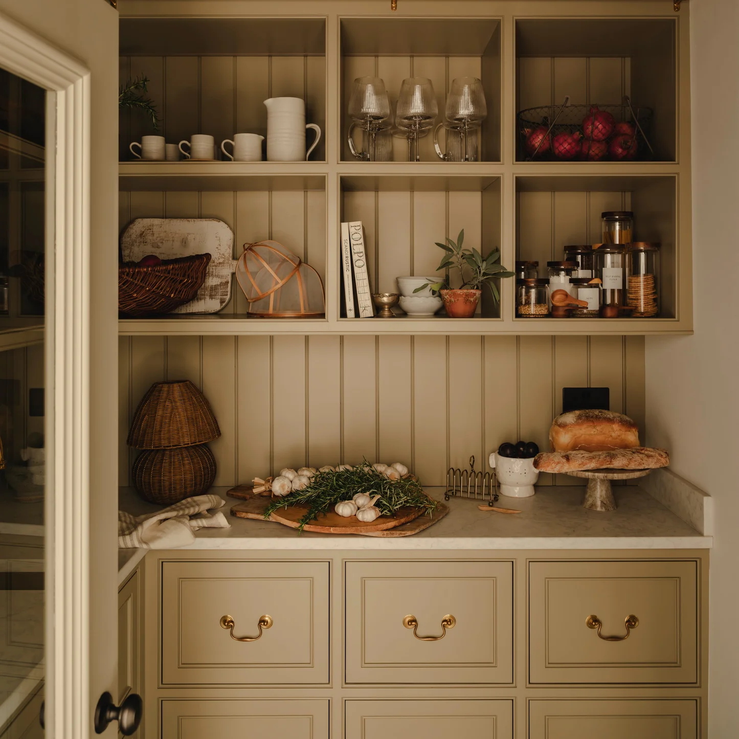 Small rattan table lamp