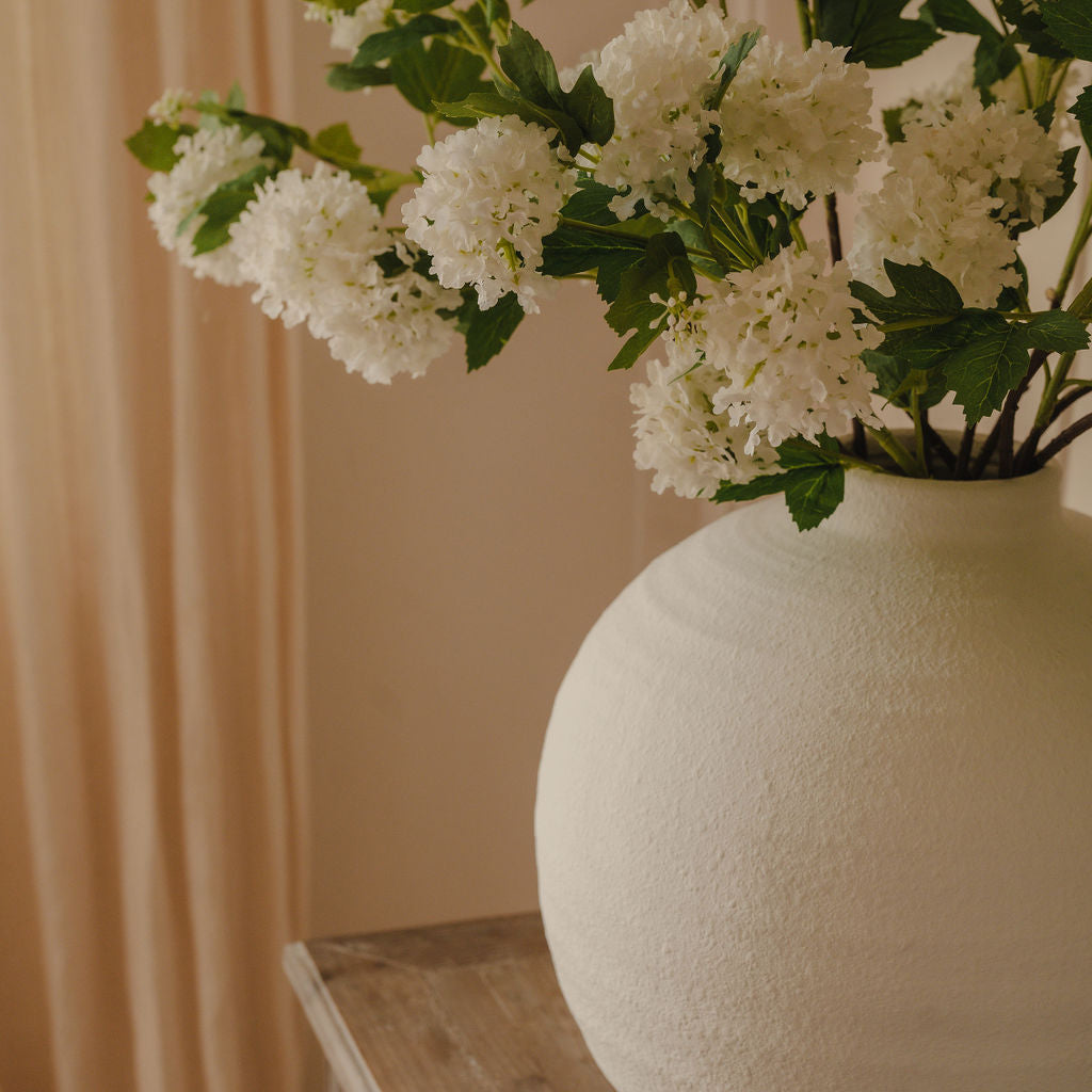 Faux White Snowball Viburnum