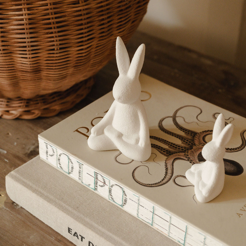 Ceramic Easter Yoga Bunnies - Set of Two