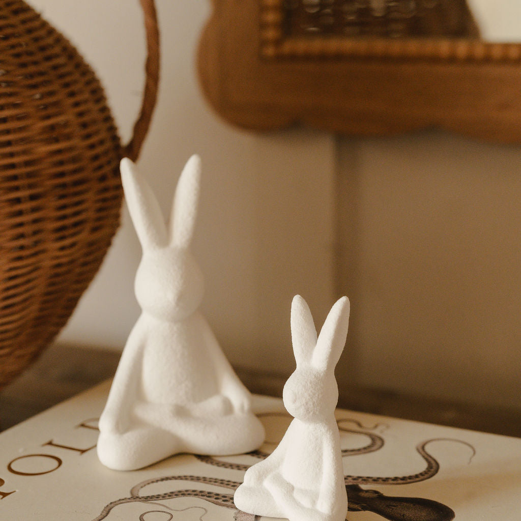 Ceramic Easter Yoga Bunnies - Set of Two