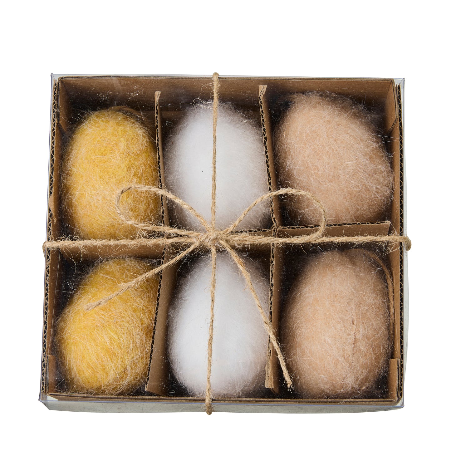 Set of 6 Mixed Hanging Felt Eggs
