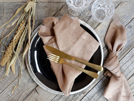 Set of 4 Linen Napkins Amber