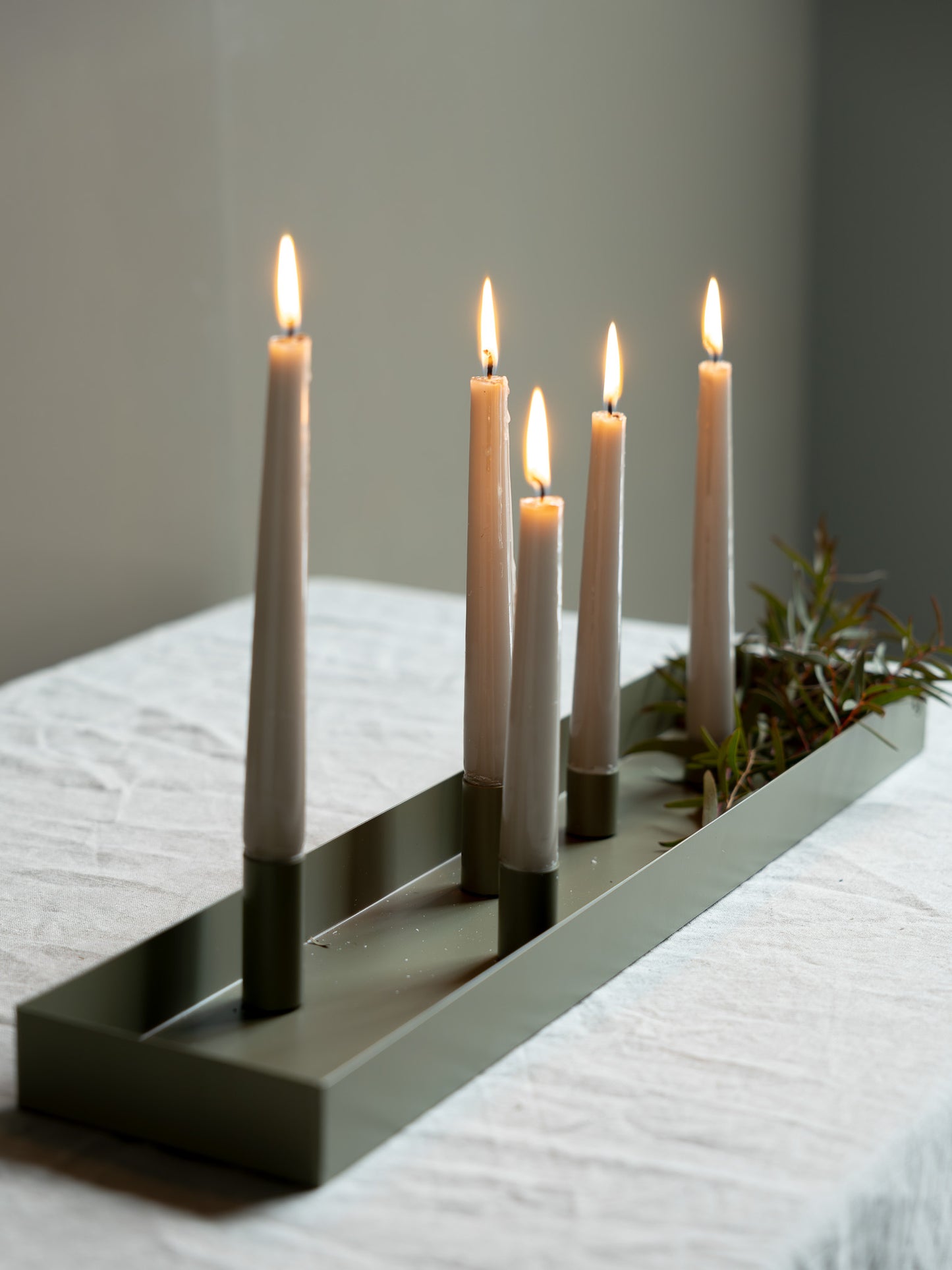 Large Green Candlestick with magnetic candle holders