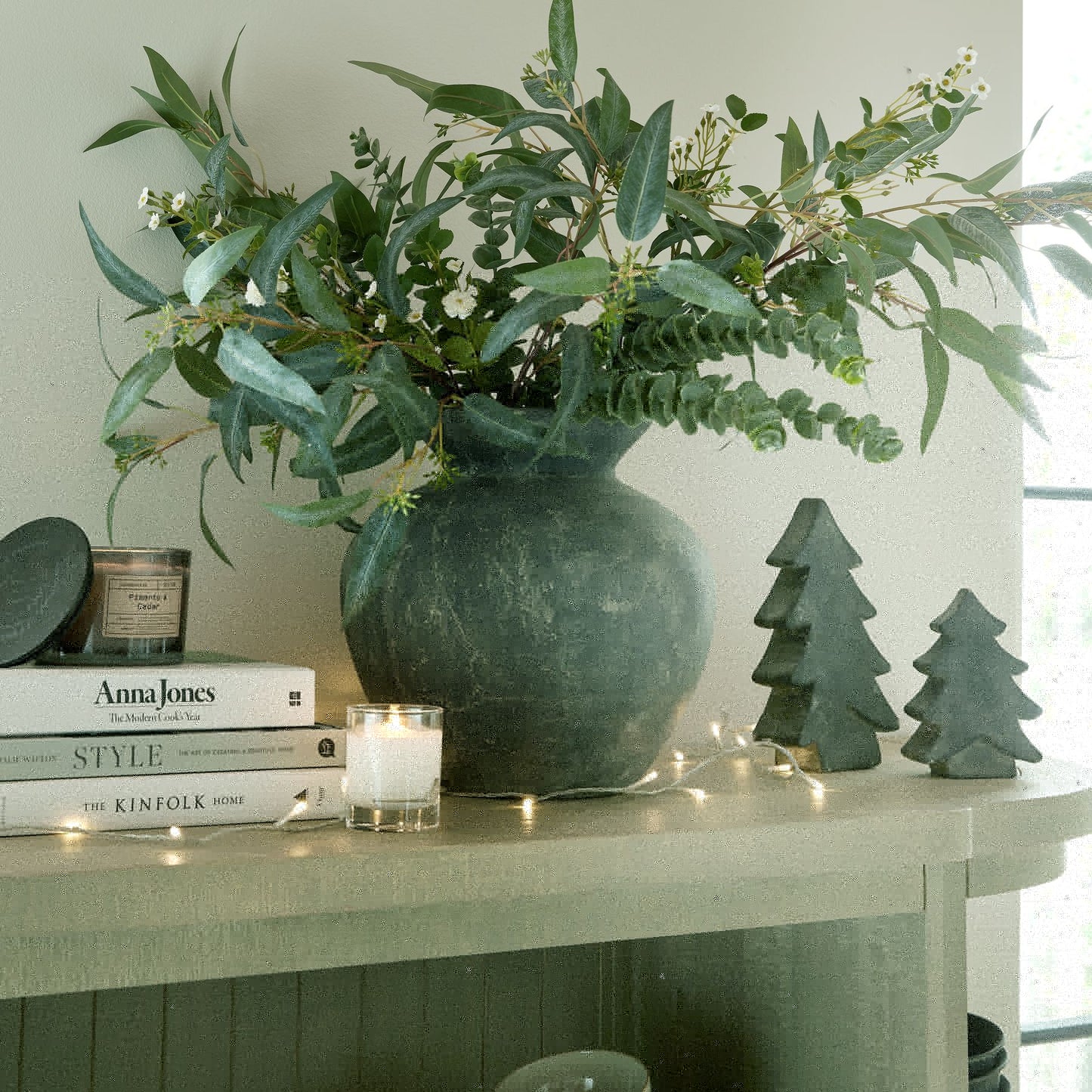 Grey Stone Fluted Vase