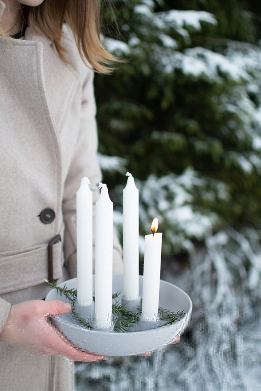 Light Grey Ceramic Candle Holder