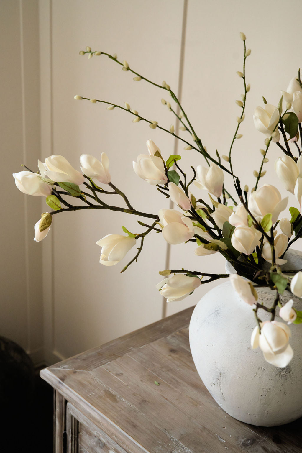 Luxury Tall White Faux Magnolia