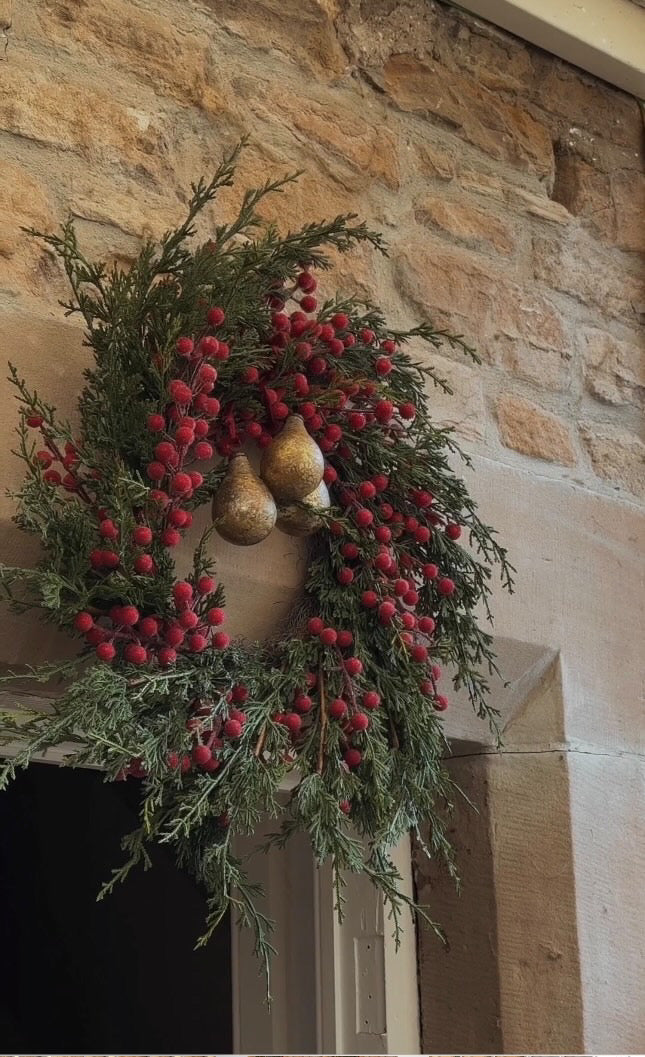 Cedar and Frosted Berry Artificial Wreath Now Half Price