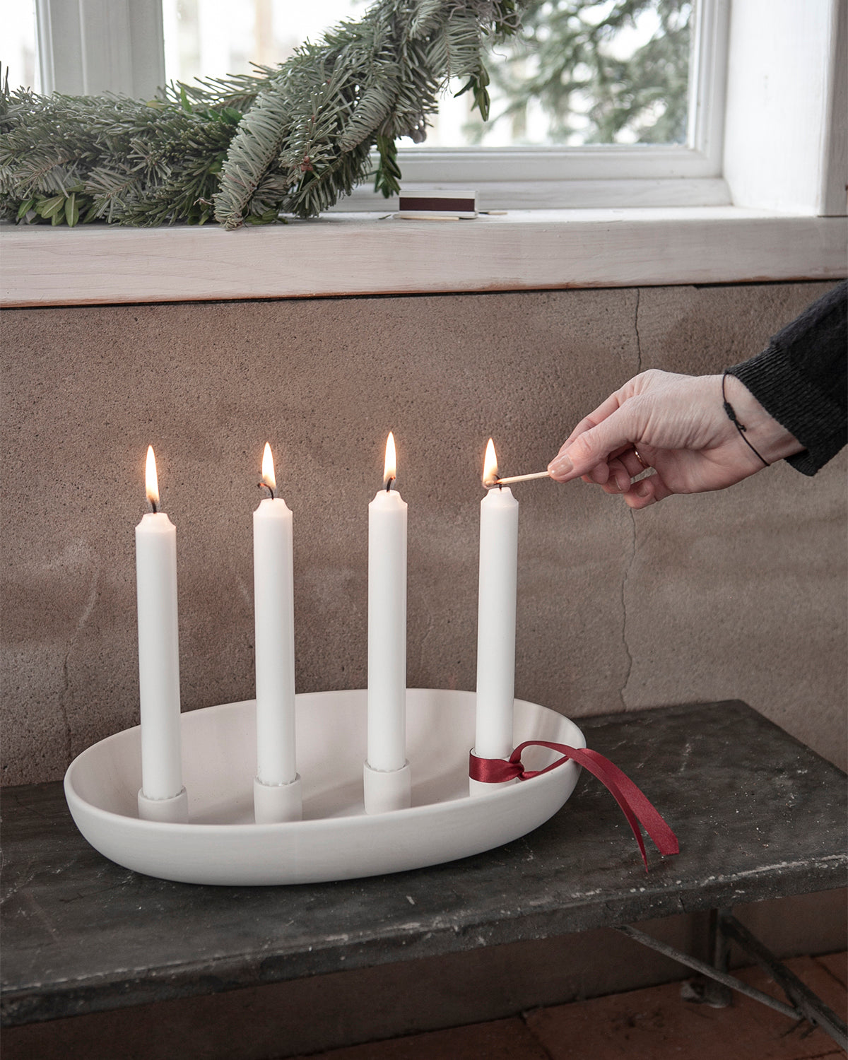 White Matte Candle Holder