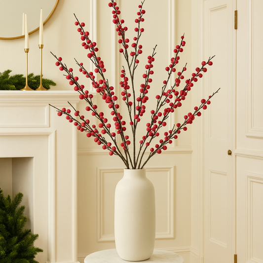 Tall Red Berry Stems