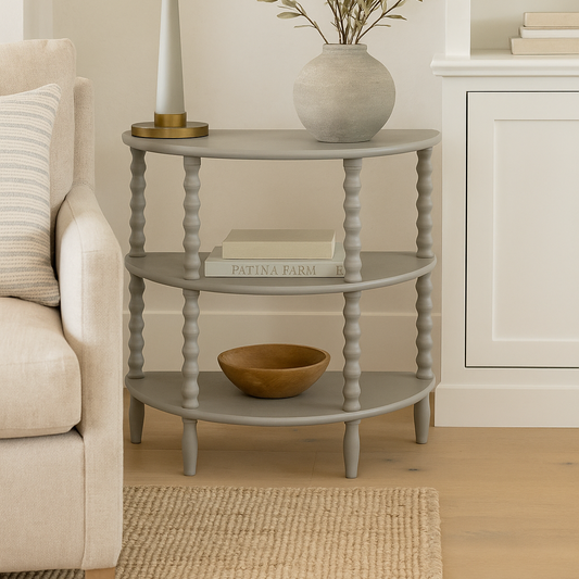 The Camden Collection Half Moon 3 Tier Table