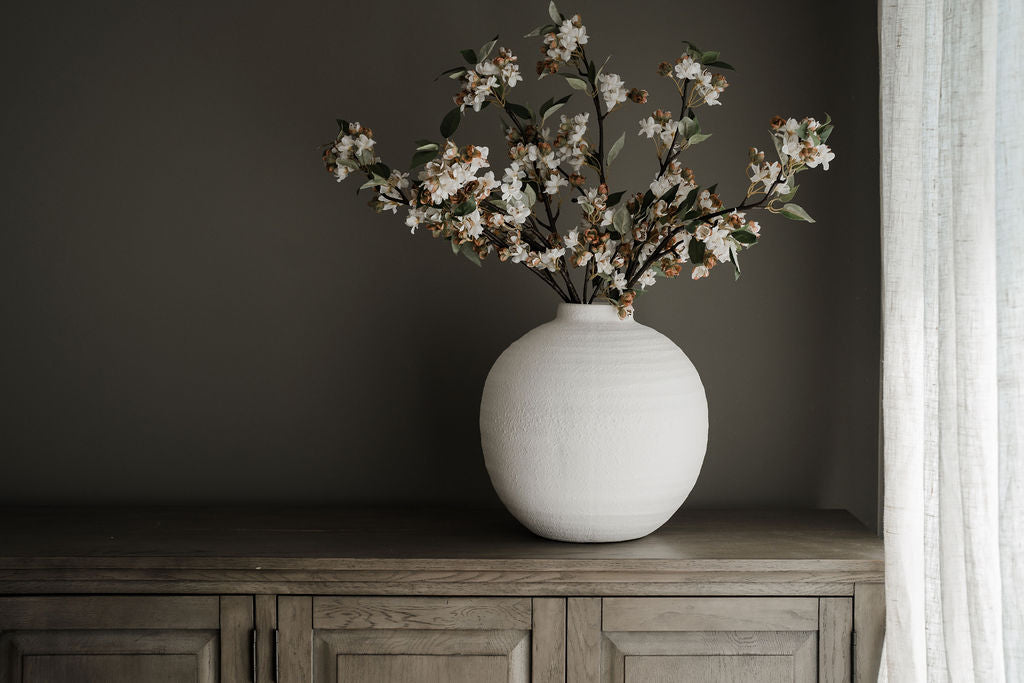 Tiber Matt White Ceramic Vase