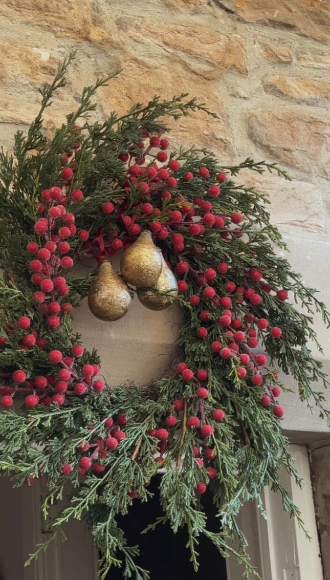 Cedar and Frosted Berry Artificial Wreath Now Half Price