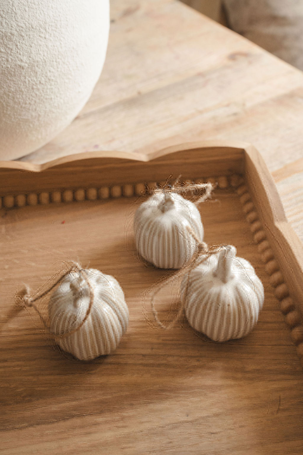 Set of 3 Ceramic Hanging Pumpkins