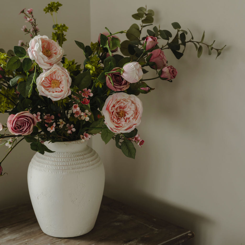 White Stone Effect Vase