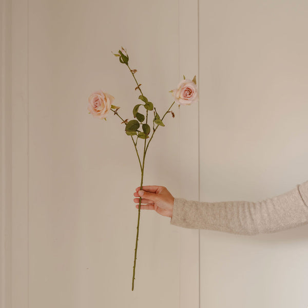 Blush rose faux flower stem