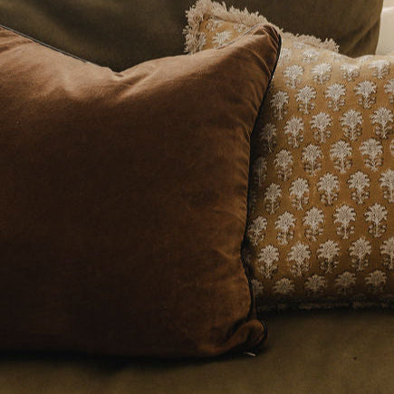 Golden Ochre Velvet Cushion Cover
