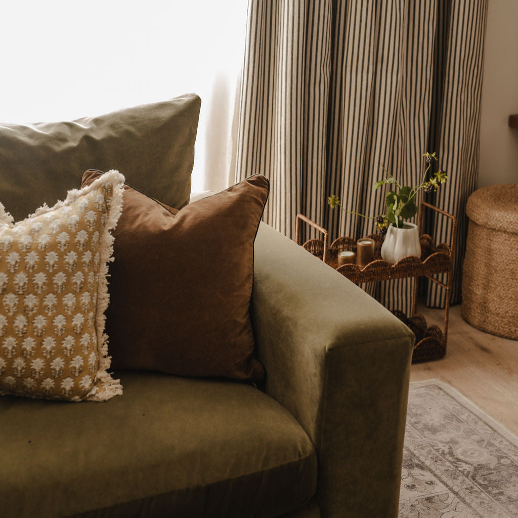 Golden Ochre Velvet Cushion Cover