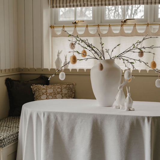 Fluted White Ceramic Vase