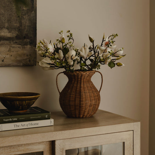 Luxury Short White Faux Magnolia