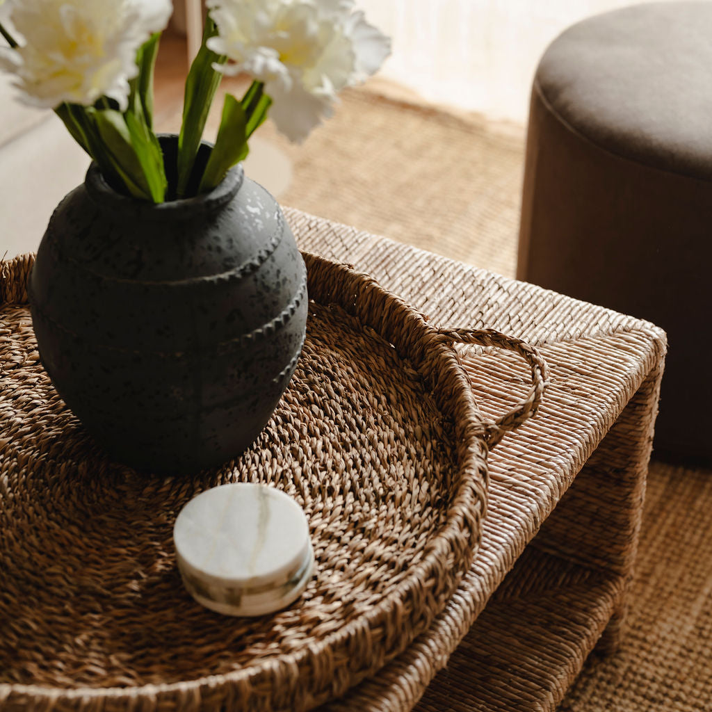Large Round Seagrass Tray