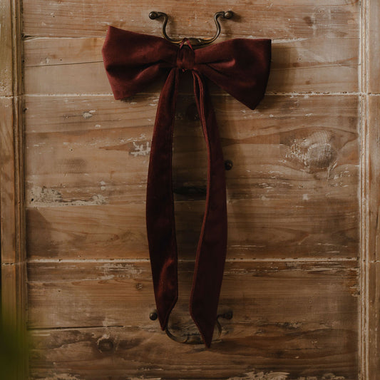 Burgundy Velvet Christmas Bow