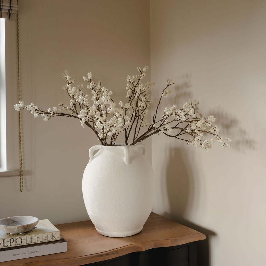 White Berry Branch Spray Tall