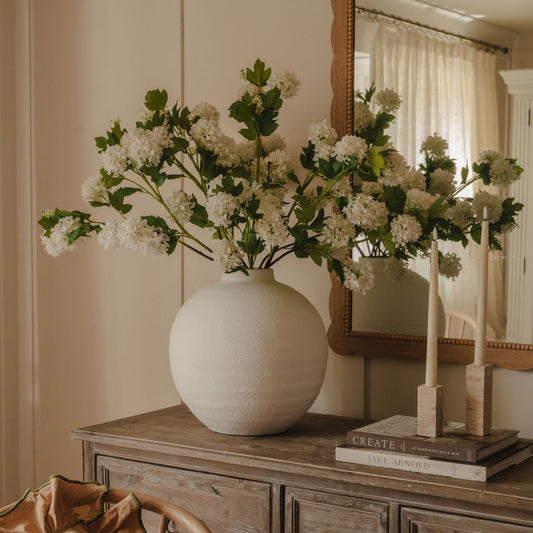 Faux White Snowball Viburnum