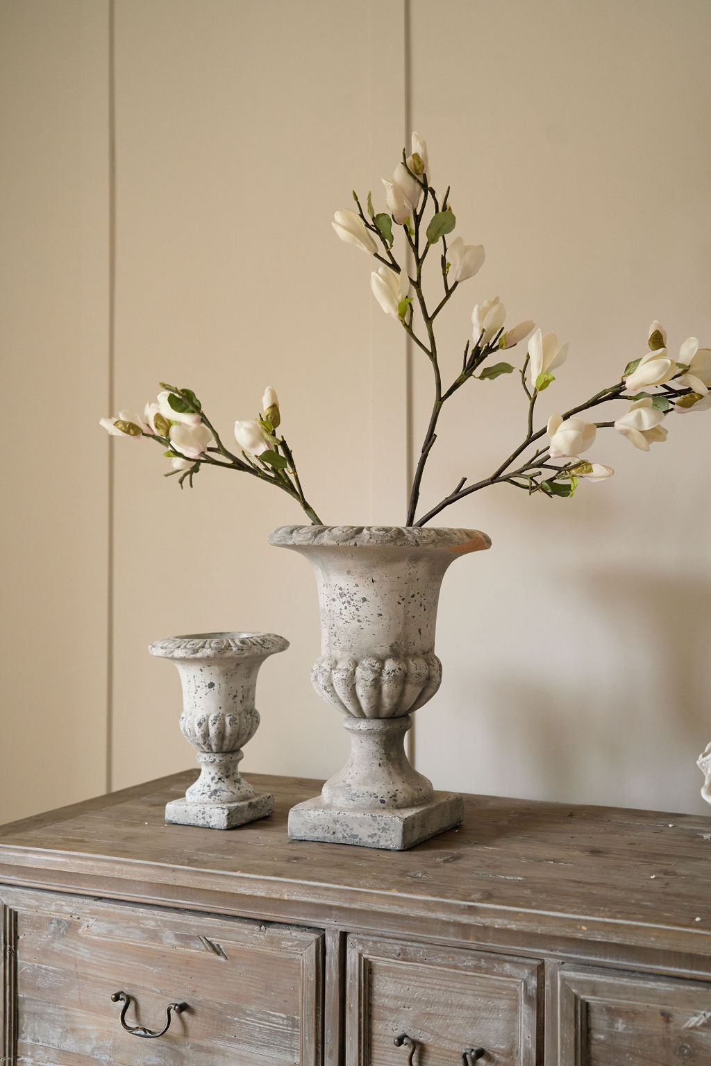 Fluted Stone Urn