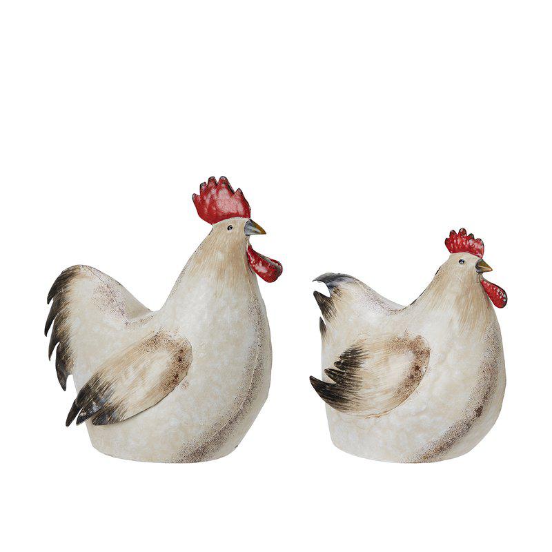 Ceramic Rooster and Hen Set
